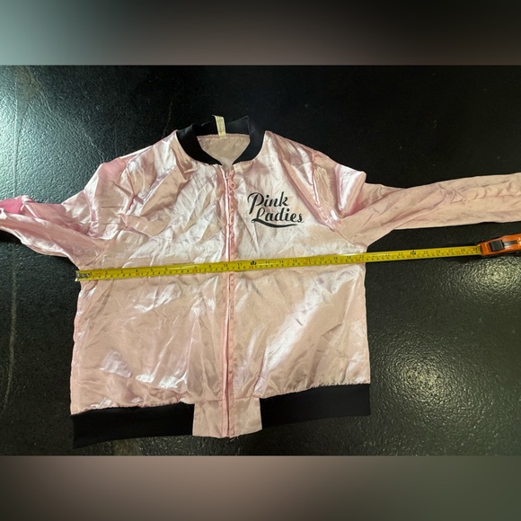 1950s Sexy Pink Bomber Jacket Fifties Costumes For Women Pink Satin Jacket OS - Picture 5 of 9